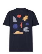 Summer Night Landscape Unisex T-Shirt Tops T-shirts Short-sleeved Navy...