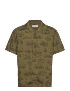 Ss Resort Shirt Tops Shirts Short-sleeved Green Wrangler