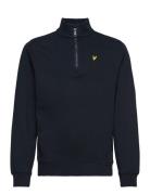 Quarter Zip Pullover Tops Knitwear Pullovers Blue Lyle & Scott