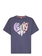 Levi's® Heart Over D Tee Tops T-shirts Short-sleeved Blue Levi's