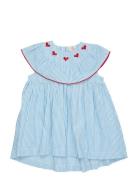 Seersucker Dress W. Heart Dresses & Skirts Dresses Casual Dresses Shor...