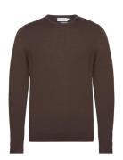 Merino Rws Crew Neck Sweater Tops Knitwear Round Necks Brown Calvin Kl...