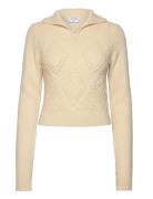 Argyle Zip Sweater Tops Knitwear Jumpers Cream Filippa K