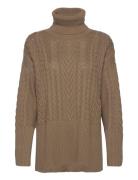 Rennahpw Pu Tops Knitwear Turtleneck Brown Part Two