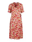 Vinaria S/S Wrap Midi Dress/Dc/Su Polvipituinen Mekko Red Vila