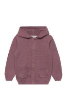 Knit Cardigan Ls Tops Knitwear Cardigans Burgundy Fixoni