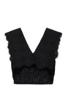 Broderie Anglaise Tops Blouses Sleeveless Black Ganni