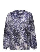 Fpnita Bl 1 Tops Blouses Long-sleeved Blue Fransa Curve