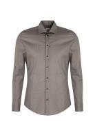 Cityhemden 1/1 Arm Tops Shirts Business Grey Seidensticker