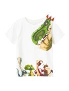 Nmmmik Gigantosaurus Ss Top Vde Tops T-shirts Short-sleeved White Name...