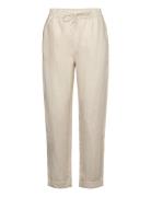 Linen Trousers Bottoms Trousers Straight Leg Cream Rosemunde