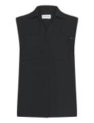 Pocket Blouse Sleeveless Tops Blouses Sleeveless Black Calvin Klein