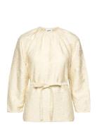 Quinn - Lace Texture Tops Blouses Long-sleeved Cream Day Birger Et Mik...