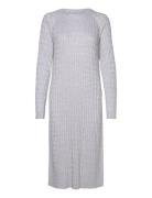 Cable C-Neck Dress Polvipituinen Mekko Grey GANT