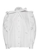 Denja Tops Blouses Long-sleeved White Custommade