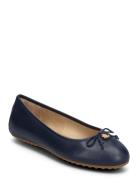 Jayna Nappa Leather Driver Flat Ballerinat Navy Lauren Ralph Lauren