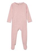 Striped Full Body W. Back Opening Pyjama Sie Jumpsuit Haalari Pink Cop...