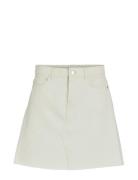 Visof Hw Short Denim Skirt Lyhyt Hame White Vila