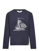 Crawford Ls Tee Tops T-shirts Long-sleeved T-shirts Navy Ebbe Kids