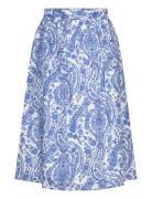 Ellall Midi Skirt Polvipituinen Hame Blue Lollys Laundry