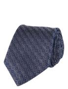 Geometric Pattern Silk Tie Solmio Kravatti Blue Portia 1924