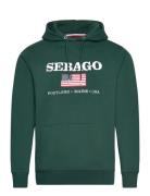 Sam Logo Hoodie Tops Sweat-shirts & Hoodies Hoodies Green Sebago