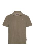 Delon Terry Shirt Tops Polos Short-sleeved Green Morris