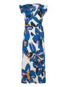 Vipeffi Lira V-Neck S/L Wrap Midi Dress Polvipituinen Mekko Multi/patt...