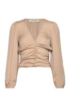 Blouse Tops Blouses Long-sleeved Beige Sofie Schnoor