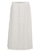 Objfeodora Midi Skirt Div Polvipituinen Hame White Object