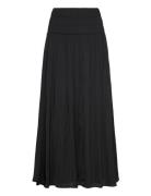 Gathered Maxi Skirt Pitkä Hame Black Gina Tricot