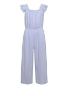 Ruched-Detail Jumpsuit Jumpsuit Haalari Blue Mango