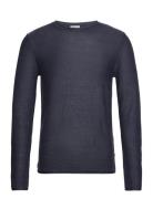 Sdjarah Tops Knitwear Round Necks Navy Solid