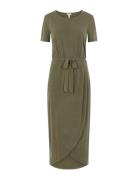 Objannie Nadia S/S Dress Polvipituinen Mekko Khaki Green Object