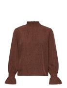 Smock Blouse Tops Blouses Long-sleeved Brown Coster Copenhagen