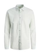 Jjesummer Linen Blend Shirt Ls Sn Tops Shirts Casual White Jack & J S