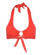 Aruana Rib Halter Croptop Bikiniyläosa Bikiniliivit Orange Hunkemöller