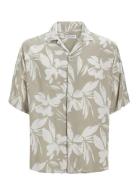 Jjejeff Aop Resort Shirt Ss Sn Tops Shirts Short-sleeved Green Jack & ...