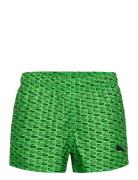 Puma Swim Men Logo Print Short Shor Uimashortsit Green Puma Swim