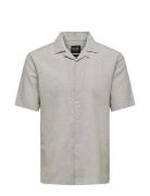 Onscaiden Ss Solid Resort Linen Shirt Tops Shirts Short-sleeved Grey O...