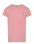 Cotton Jersey Crewneck Tee Tops T-shirts Short-sleeved Pink Ralph Laur...