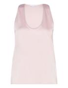 2Nd Amalia - Heavy Satin Tops Blouses Sleeveless Pink 2NDDAY