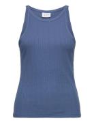 Viathalia New Strap Top Tops T-shirts & Tops Sleeveless Blue Vila
