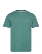 Cont Pin Point Embro Tops T-shirts Short-sleeved Blue Original Penguin