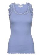 Rwbabette Sl U-Neck Long Lace Top Tops T-shirts & Tops Sleeveless Blue...