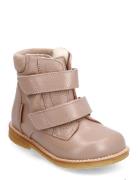 Boots - Flat - With Velcro Talvikengät Tarroilla Beige ANGULUS