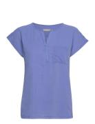 Frzawov 2 Blouse Tops T-shirts & Tops Short-sleeved Blue Fransa