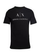 Man Jersey T-Shirt Tops T-shirts Short-sleeved Black Armani Exchange