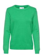 Viril O-Neck L/S Knit Top - Noos Tops Knitwear Jumpers Green Vila