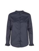 Mattie Shirt Tops Blouses Long-sleeved Blue MOS MOSH